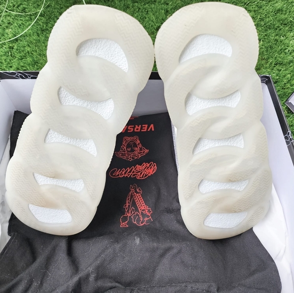 NIB Versace Silver Sparkle Chain Reaction Sneakers 8 US Made in Italy - Picture 2 of 5